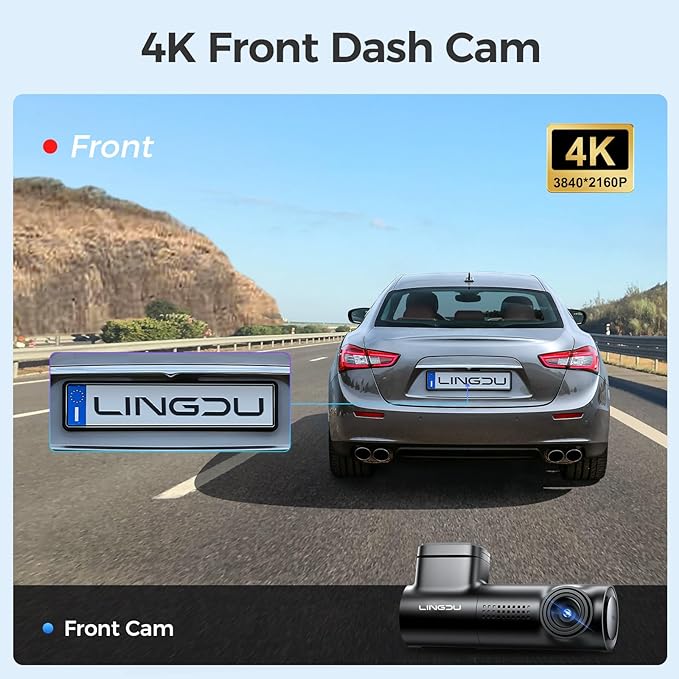 LINGDU D500 1CH Dash Cam 4K with 0.96" Screen Voice Control 24H Parking Mode - AZDOME Official Stores
