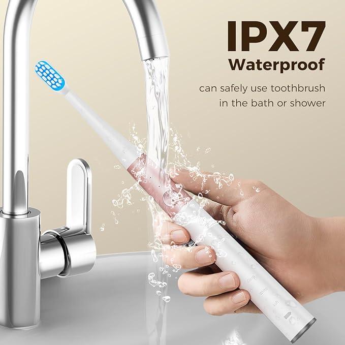 Arpha R1 Electric Toothbrush for Adults Ultrasonic Deep Clean Wireless Fast Charge 2 Brush Heads - AZDOME Official Stores