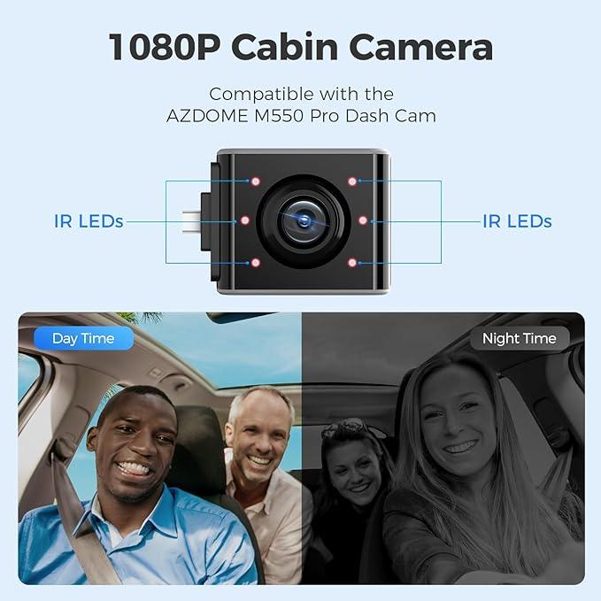 AZDOME 1080P Interior Cam Type-C Interface Cabin Camera for AZDOME M550 Pro-2CH/3CH Dash Cam - AZDOME Official Stores