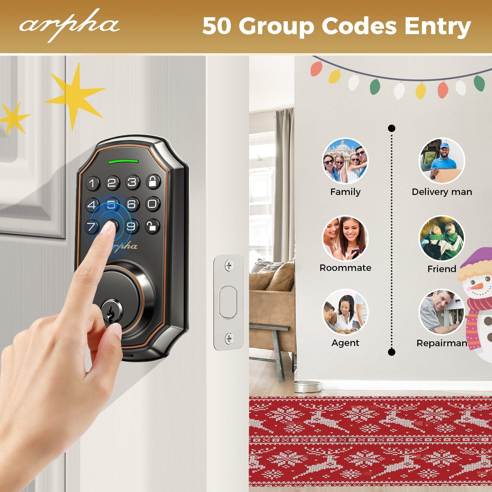 Arpha D180 Electronic Keypad Deadbolt Lock Easy to Install - AZDOME Official Stores