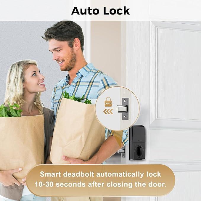 Arpha D100 Electronic Keypad Deadbolt Lock Auto-Lock Anti-Peeking Password - AZDOME Official Stores