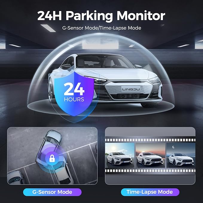 LINGDU D500 1CH Dash Cam 4K with 0.96" Screen Voice Control 24H Parking Mode - AZDOME Official Stores