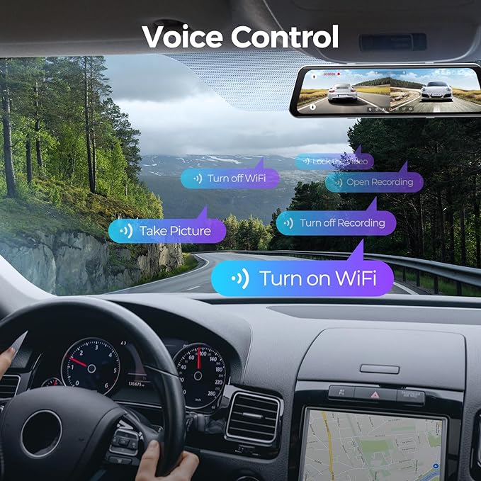 LINGDU LD4K 2CH Mirror Dash Cam 4K with 11.8" Touch Screen Voice Control 24H Parking Mode - AZDOME Official Stores