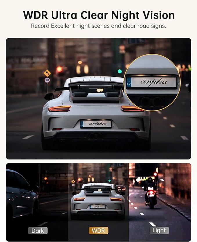 Arpha E21 2CH Mirror Dash Cam 1080P 10'' Touch Screen with 24H Parking Mode - AZDOME Official Stores