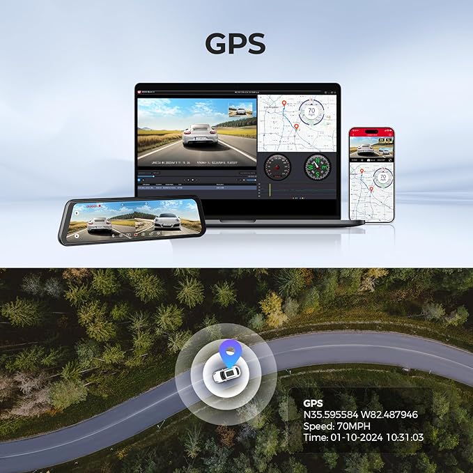 LINGDU LD4K 2CH Mirror Dash Cam 4K with 11.8" Touch Screen Voice Control 24H Parking Mode - AZDOME Official Stores