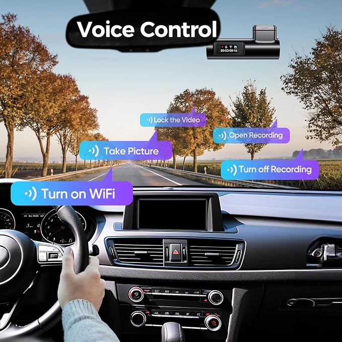 LINGDU D500 1CH Dash Cam 4K with 0.96" Screen Voice Control 24H Parking Mode - AZDOME Official Stores
