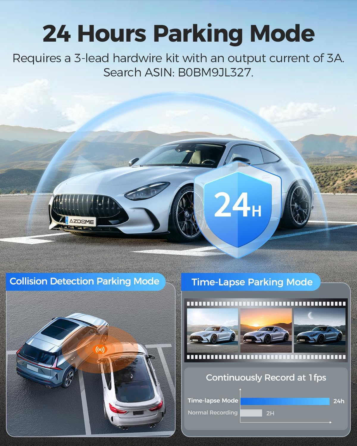 AZDOME PG17 2CH Mirror Dash Cam 4K with 12" Touch Screen 24H Parking Mode - AZDOME Official Stores