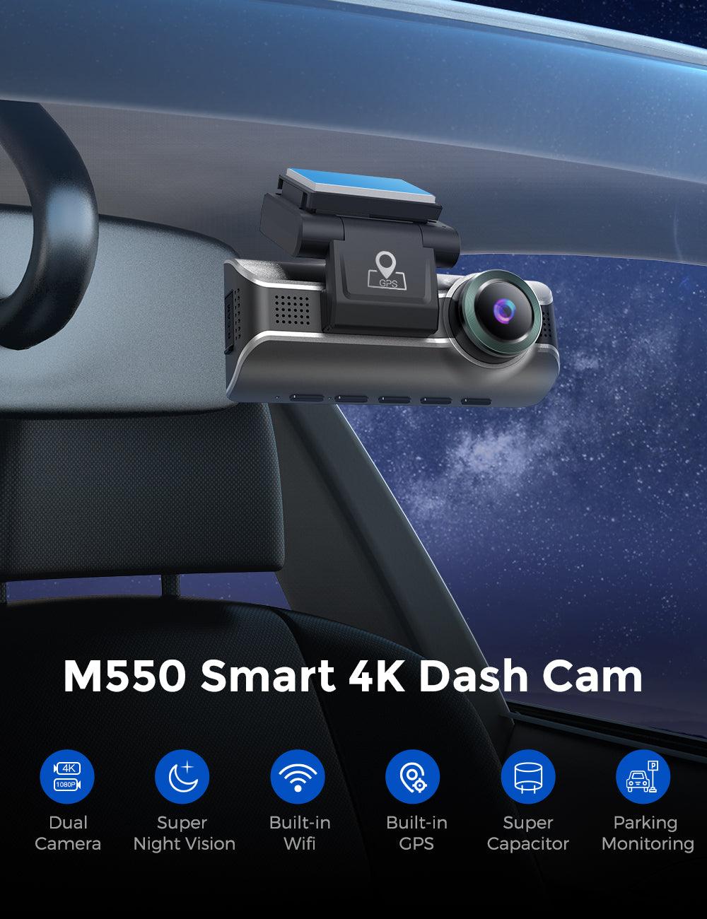 AZDOME M550 Pro 2CH Dash Cam 4K with 3.19'' Screen IR Night Vision 24H Parking Mode - AZDOME Official Stores