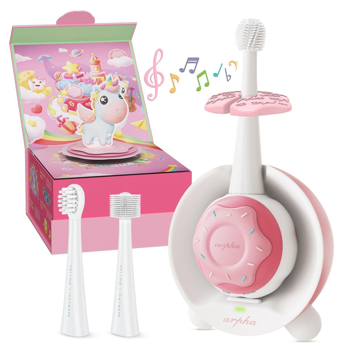 ARPHA X3 Plus Electric Toothbrush for Kids 1-8 Rechargeable with 3 Replacement Heads - AZDOME Official Stores