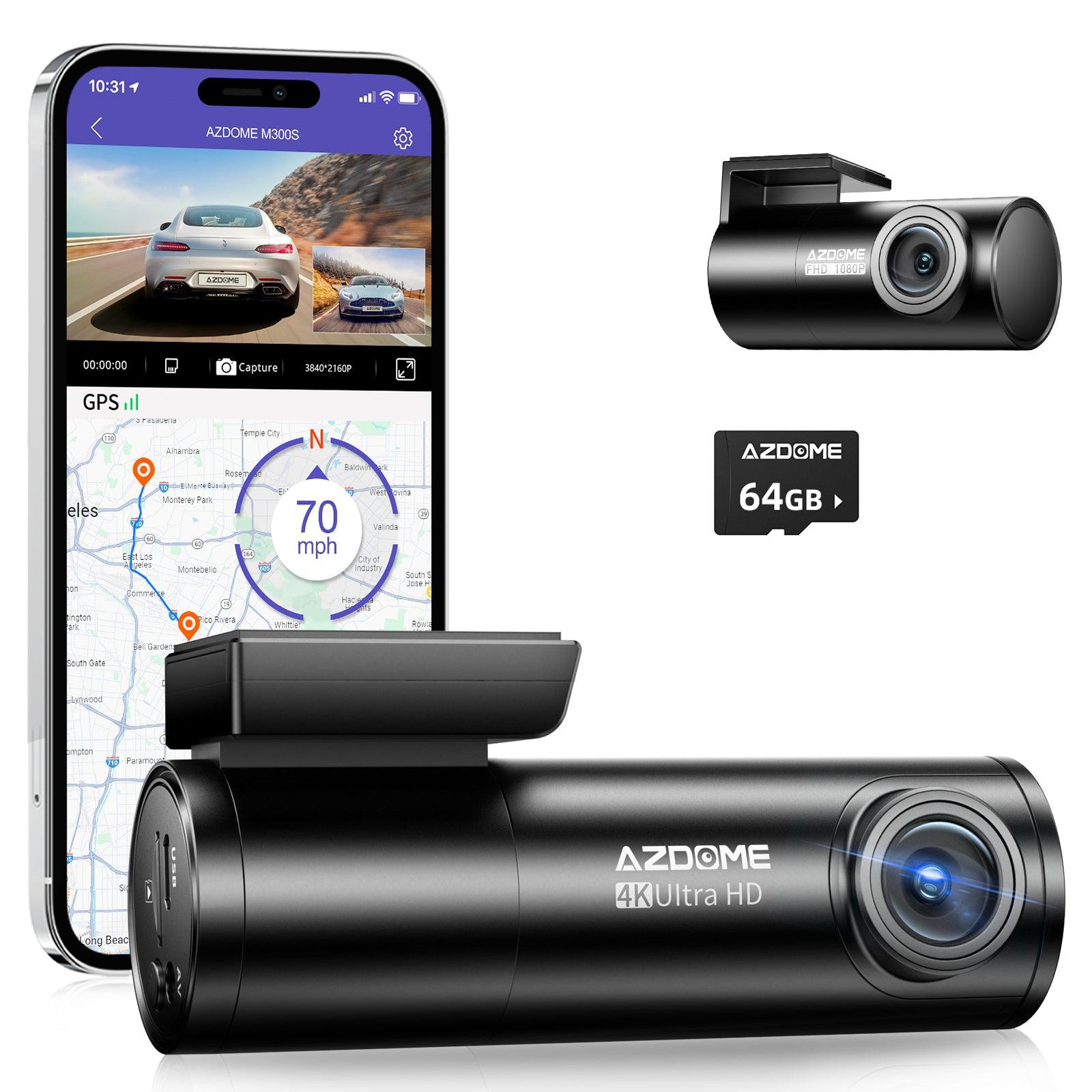 AZDOME M300S 2CH Dash Cam 4K with 5.8G WiFi GPS Voice Control WDR Night Vision 24H Parking Mode - AZDOME Official Stores