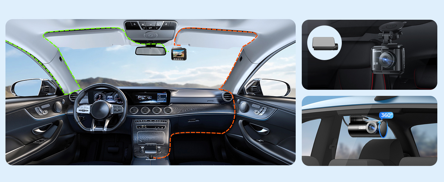 front and rear dashcam 1080P 4K G-sensor black pink car accessories truck bus taxi dash cam camera