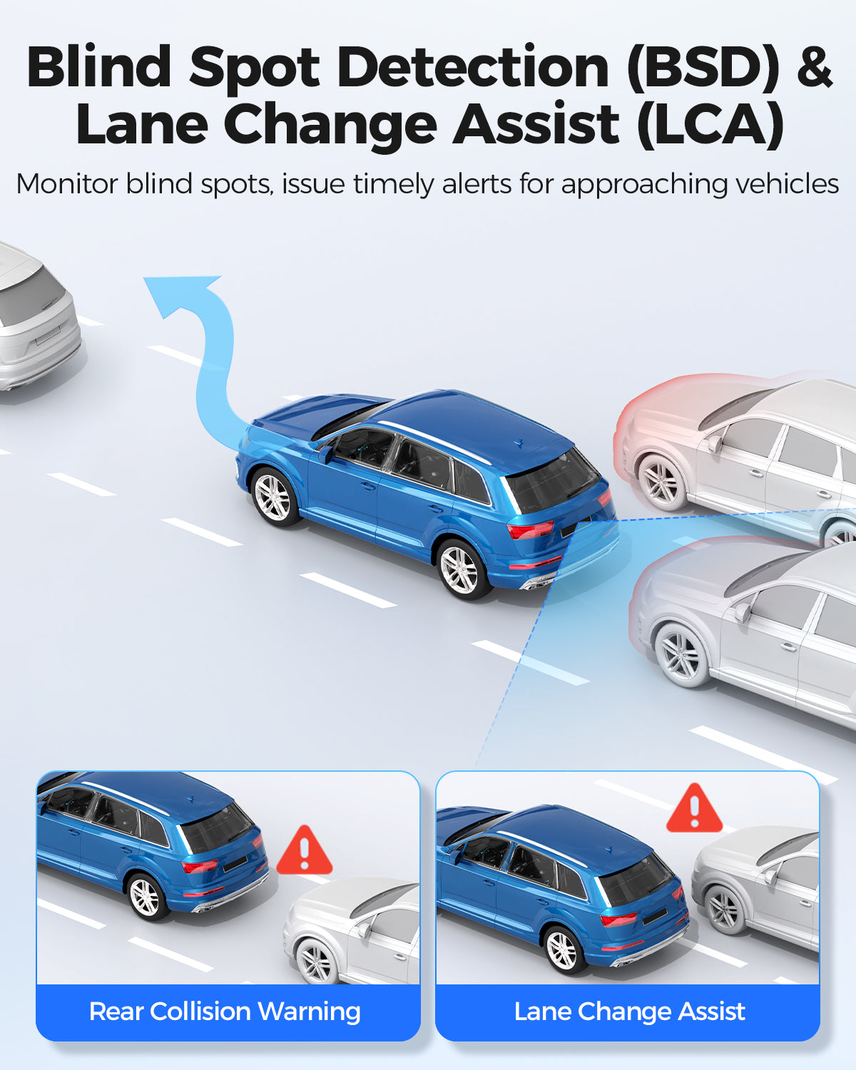 AZDOME Mirror Dash Cam PG17 Max 4K+2.5K with ADAS, BSD and LCA, 12" Rear View Mirror Camera