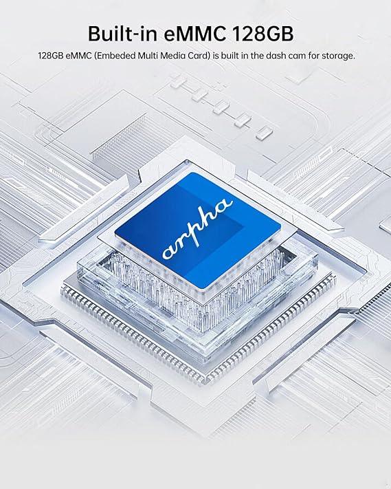 Arpha D25 2CH Dash Cam 5K with 128GB eMMC Voice Control 3'' Touch Screen - AZDOME Official Stores