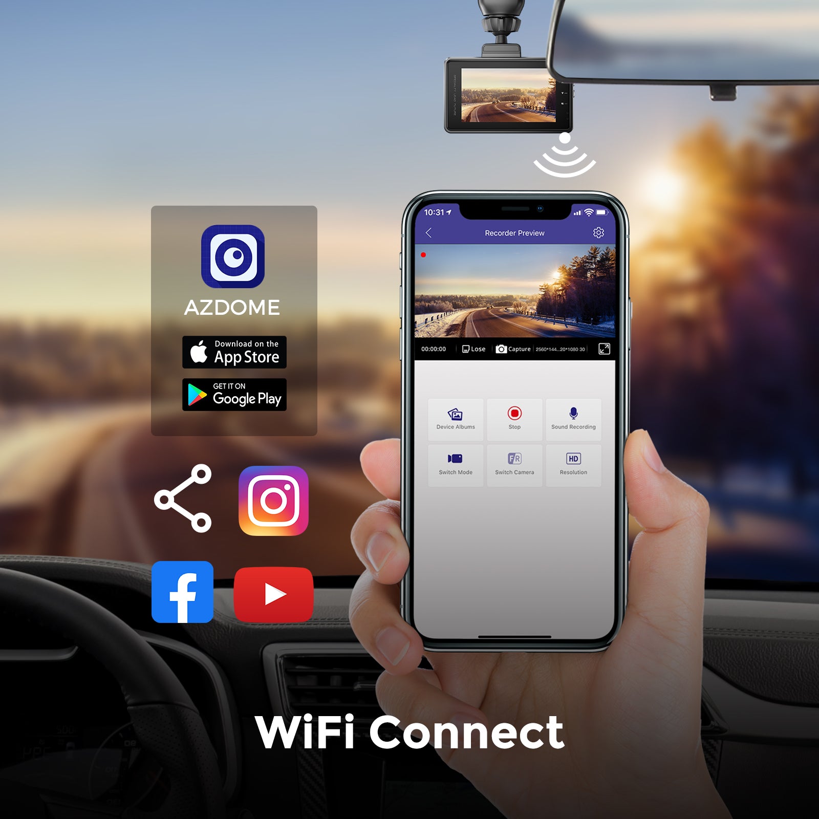 AZDOME M27 1CH Dash Cam 2K with 3" Display 24H Parking Mode - AZDOME Official Stores
