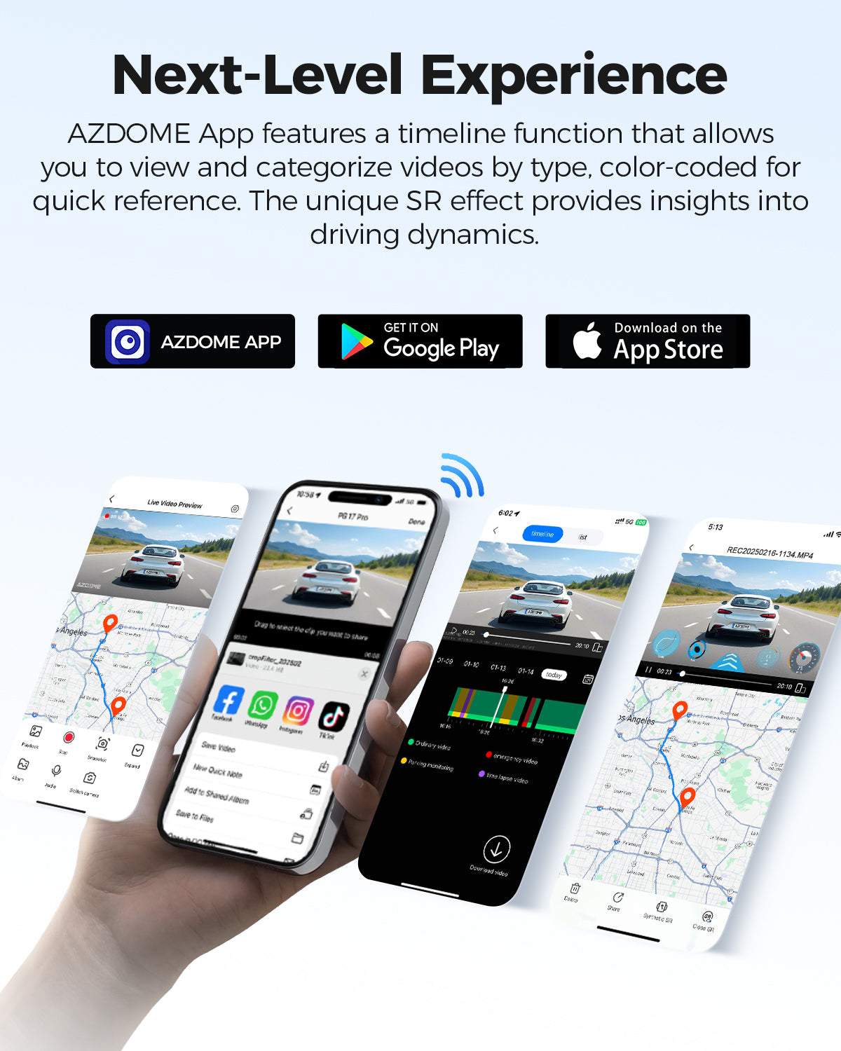 AZDOME PG17 Pro 4K+2.5K Mirror Dash Cam with STARVIS 2 & 5G WiFi Rear View Mirror Camera, OTA Upgraded, Parking Assist, Voice Control, 64GB Card