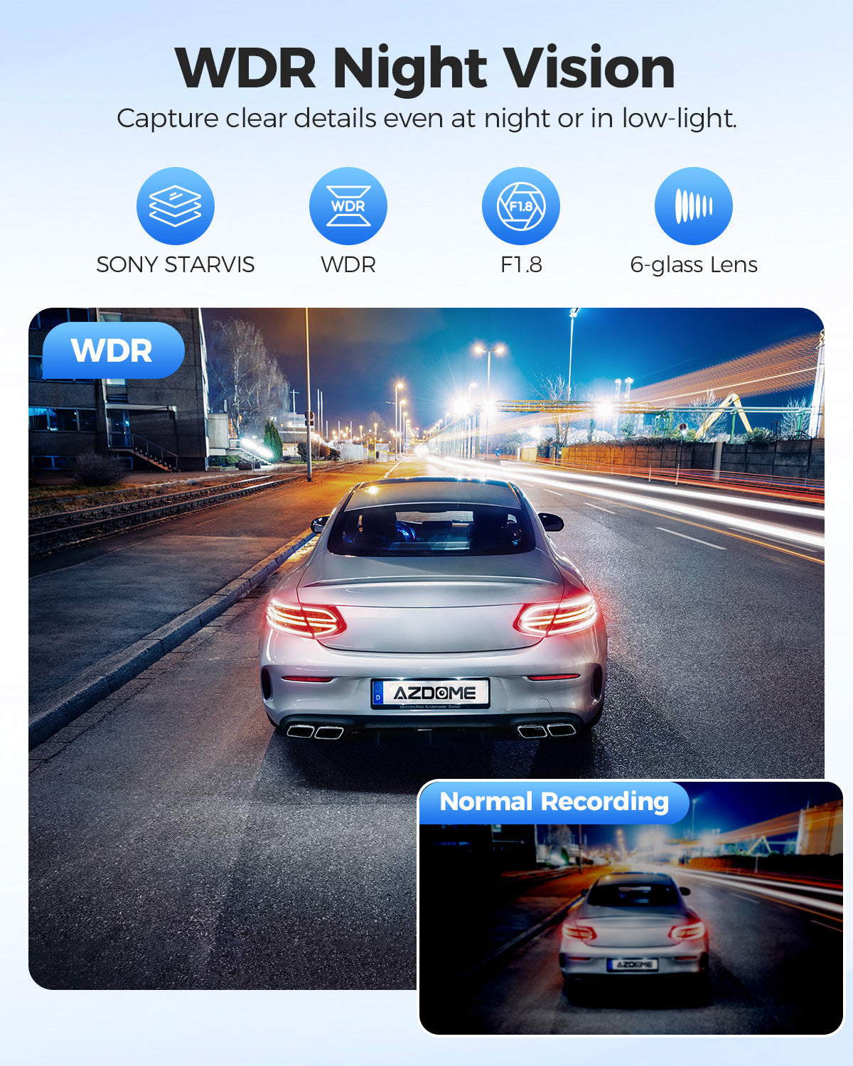 AZDOME GS63H Pro 2CH Dash Cam 4K with Super Night Vision & ADAS 24H Parking Mode