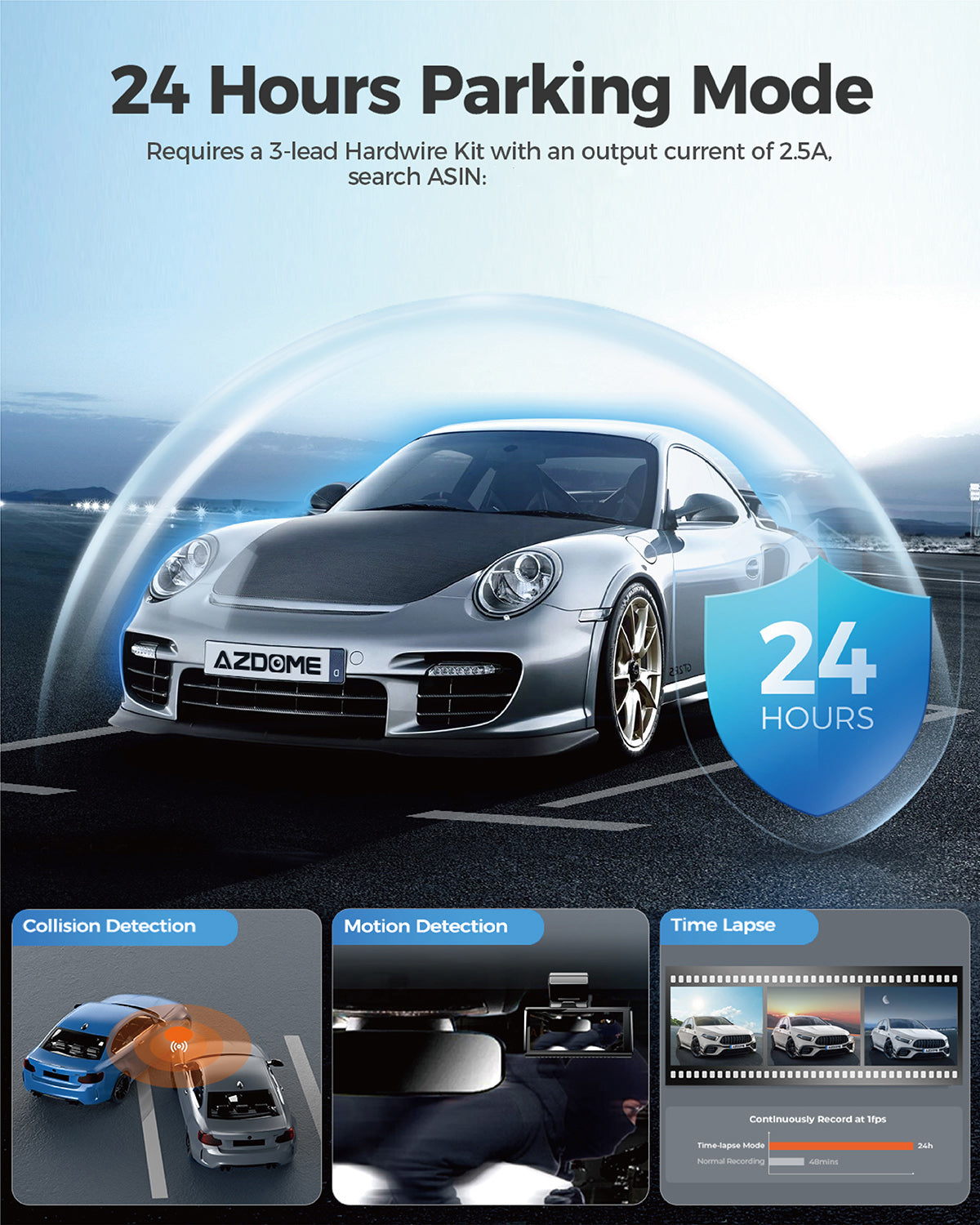 AZDOME M580 2CH Dash Cam 5K with 4" Touch Screen IR Night Vision 24H Parking Mode - AZDOME Official Stores