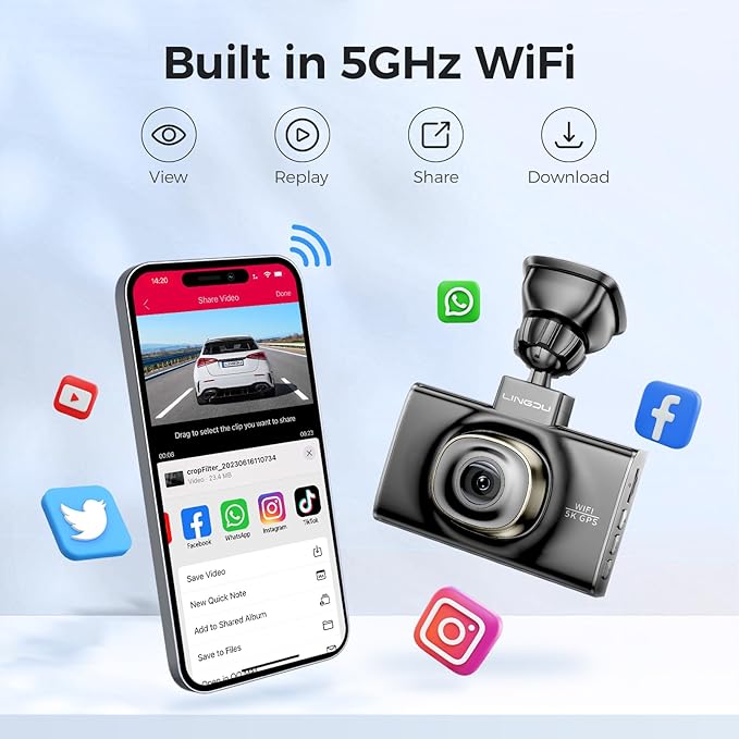 LINGDU LD02 3CH Dash Cam 4K with 3" Screen Super Night Vision 24H Parking Mode - AZDOME Official Stores