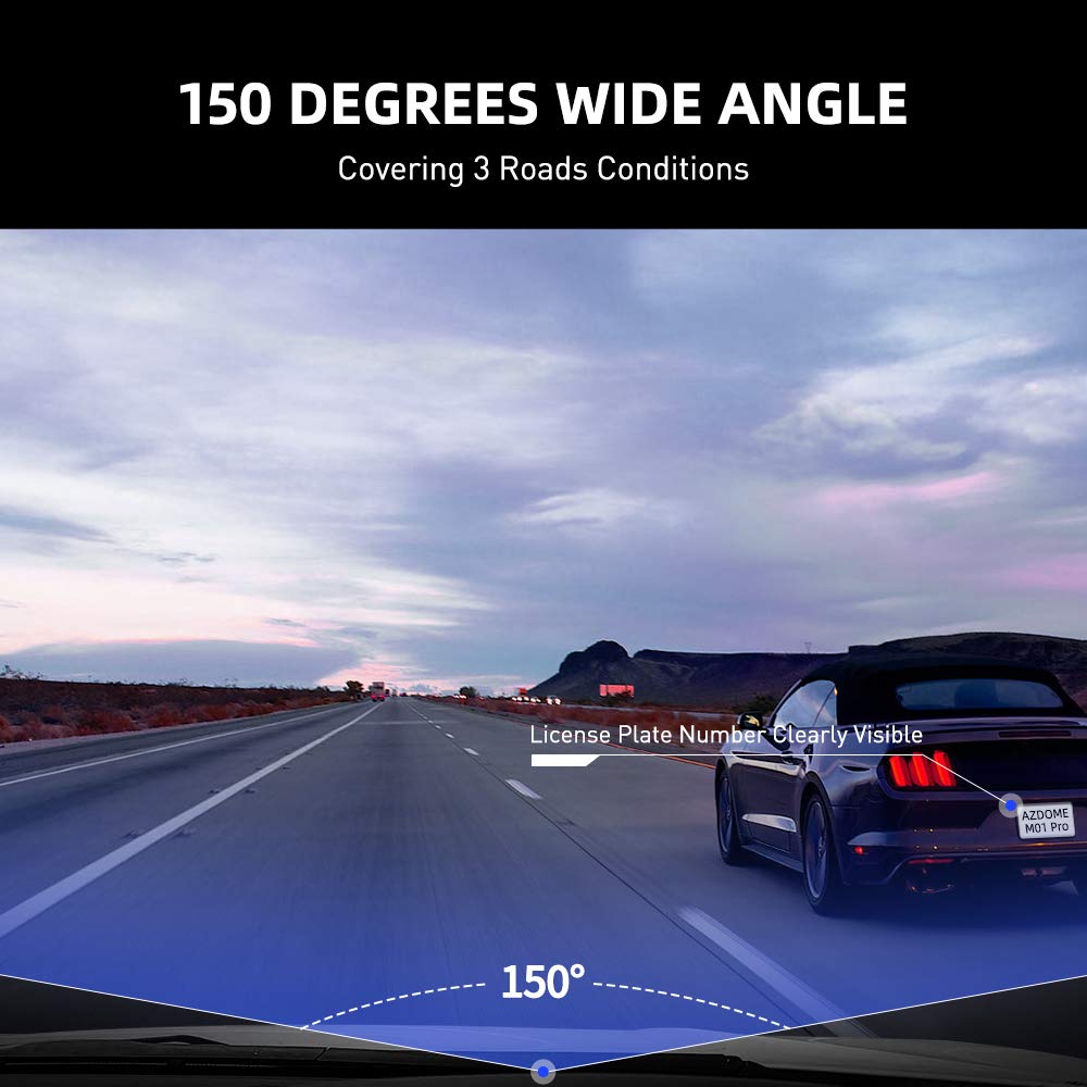 AZDOME M01 Pro 2CH Dash Cam 1080P with ADAS 3" Screen 24H Parking Mode - AZDOME Official Stores