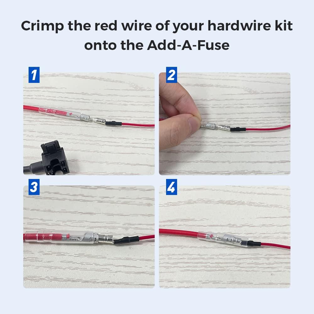 AZDOME JYX04 3-Lead Acc Hardwire Kit Micro-USB Port for Dash Cam, 12ft with Fuse Kit - AZDOME Official Stores