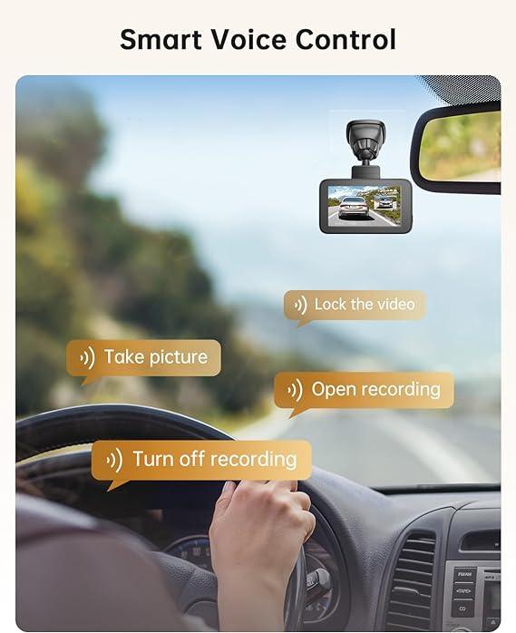 Arpha D25 2CH Dash Cam 5K with 128GB eMMC Voice Control 3'' Touch Screen - AZDOME Official Stores