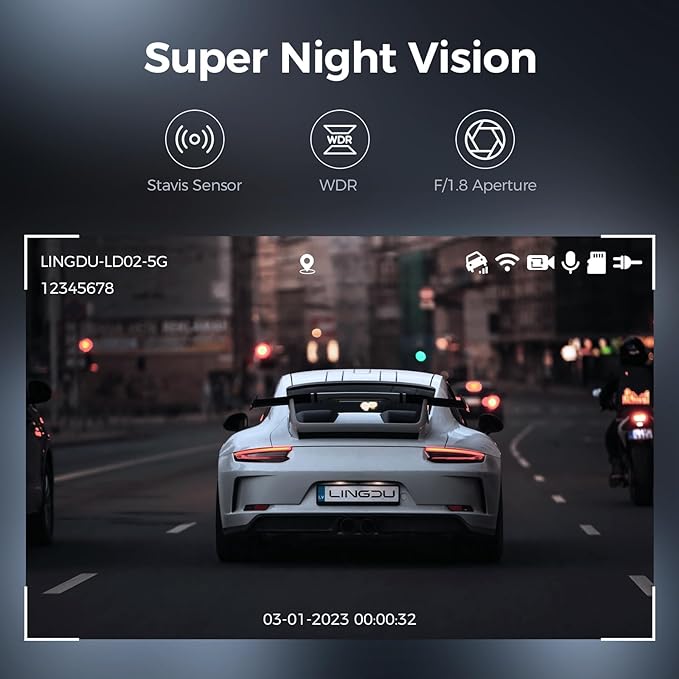 LINGDU LD02 3CH Dash Cam 4K with 3" Screen Super Night Vision 24H Parking Mode - AZDOME Official Stores