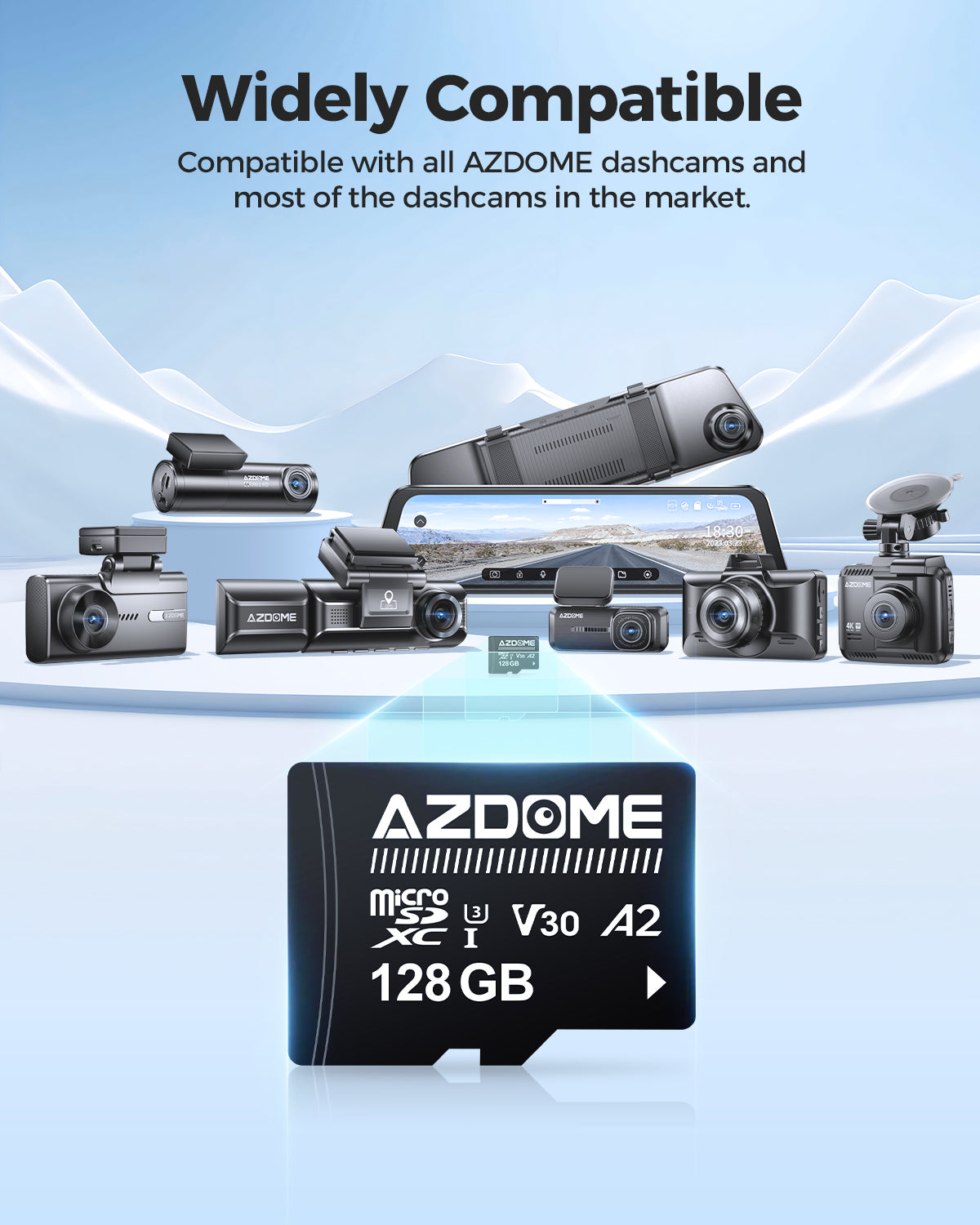 AZDOME 128GB Micro SD Card Widely Compatible