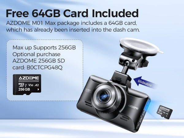 AZDOME M01 Max 4K Dash Cam Free 64GB Card