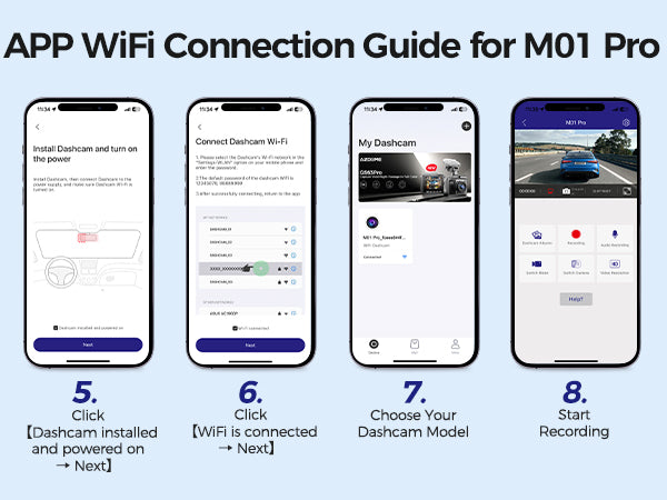 AZDOME M01 Pro WiFi Dash Cam APP Connection 7-2
