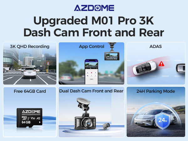 AZDOME M01 Pro WiFi Dash Cam Instruction 02