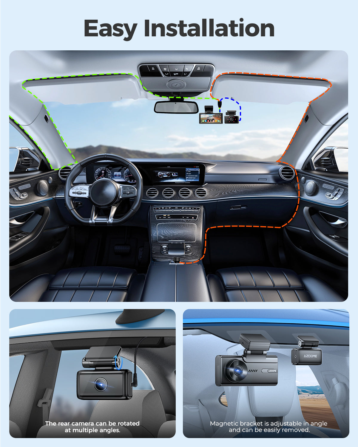 AZDOME M580 3CH Dash Cam 5K with 4" Touch Screen IR Night Vision 24H Parking Mode - AZDOME Official Stores