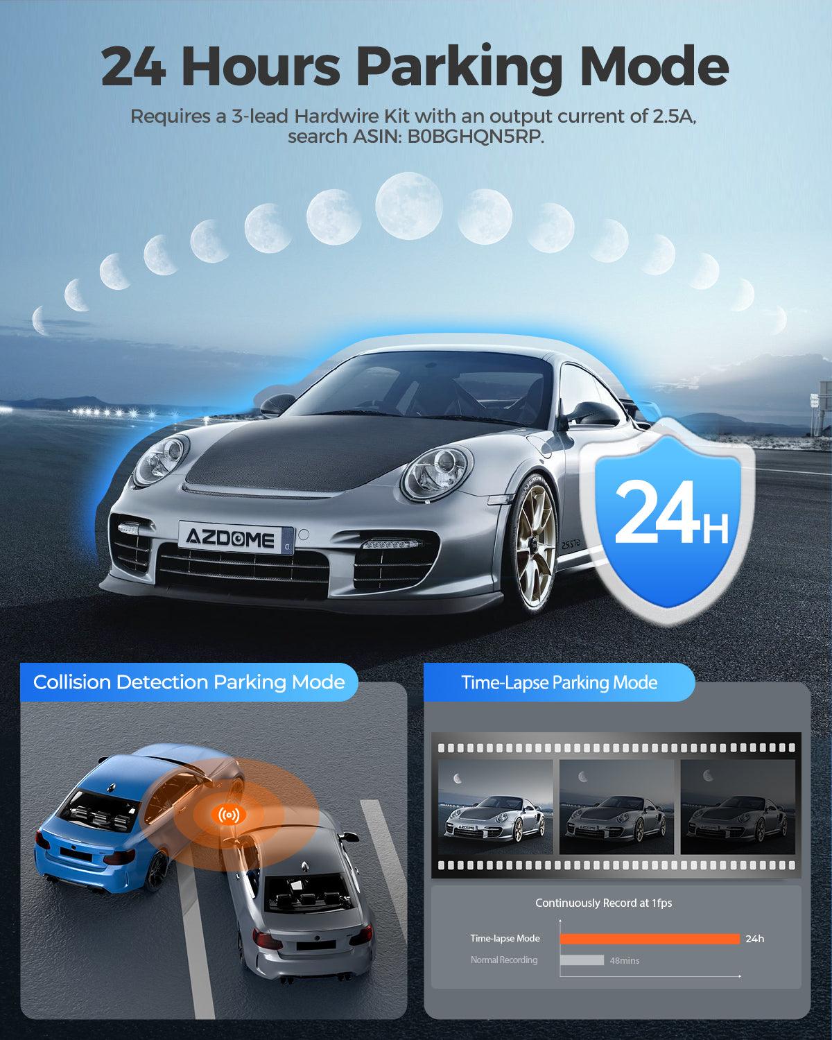 AZDOME M300S 2CH Dash Cam 4K with 5.8G WiFi GPS Voice Control WDR Night Vision 24H Parking Mode - AZDOME Official Stores