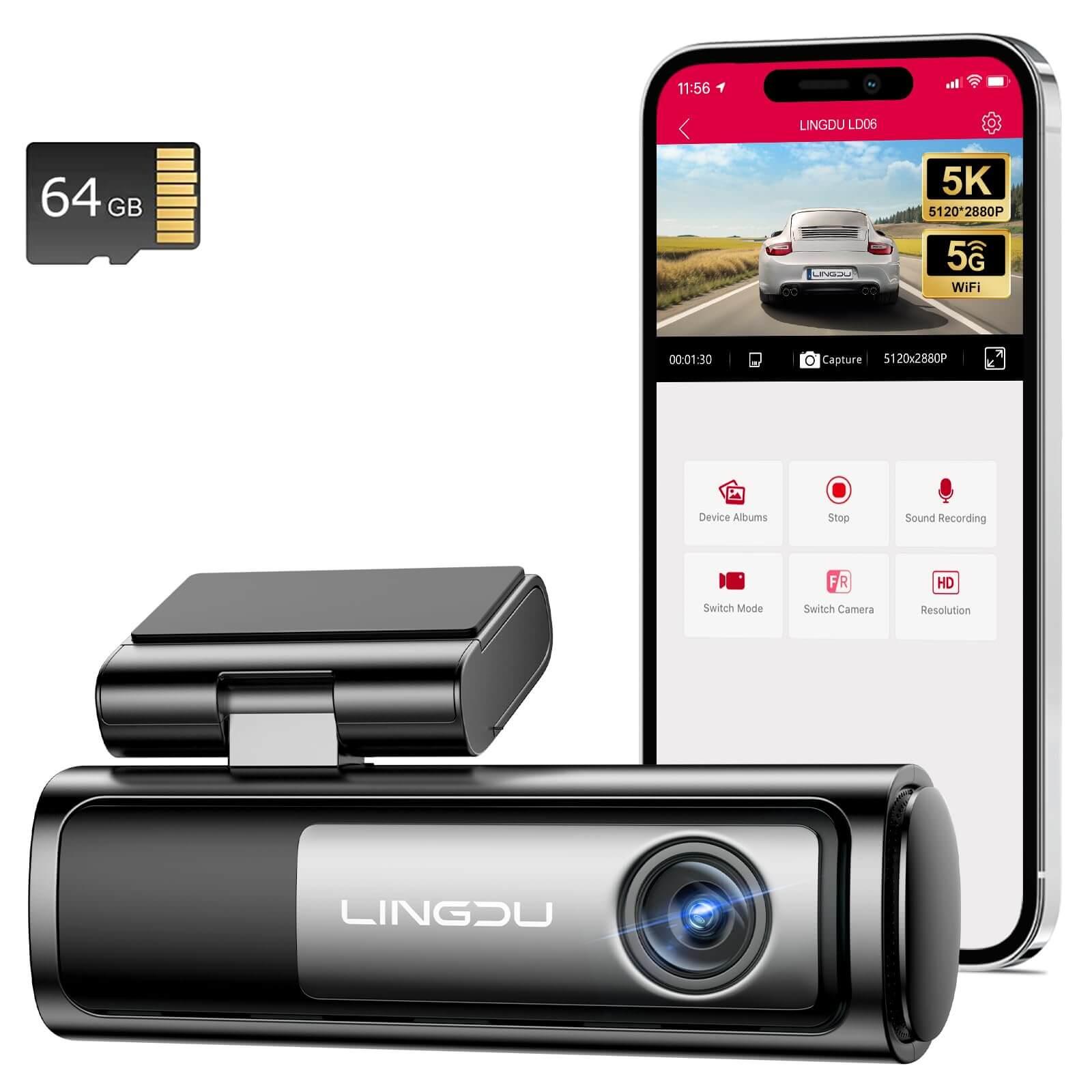 LINGDU LD06 1CH Dash Cam 5K Voice Control 24H Parking Mode No Battery - AZDOME Official Stores