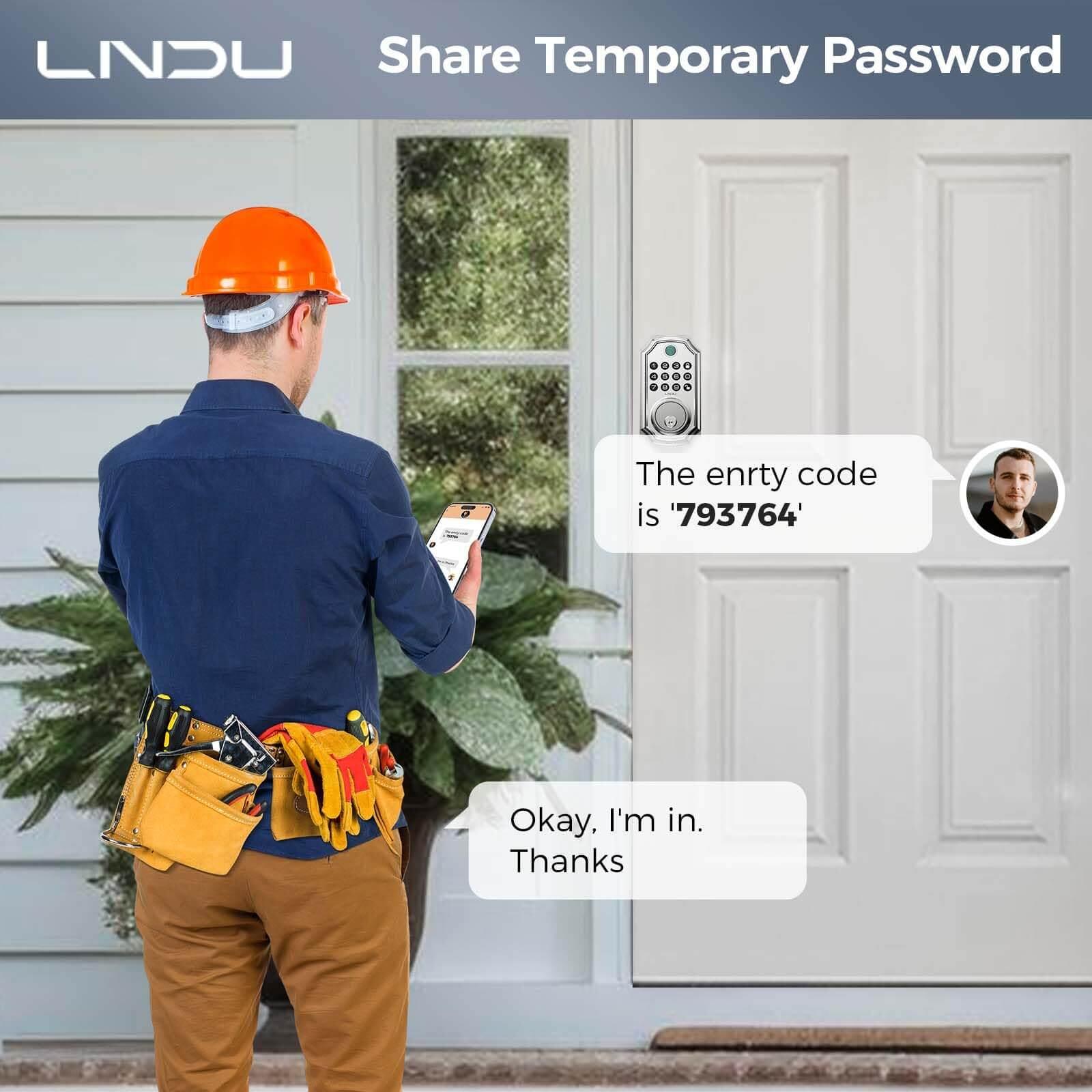 LNDU D280 Keyless Entry Door Lock with App Control Fingerprint Unlock - AZDOME Official Stores