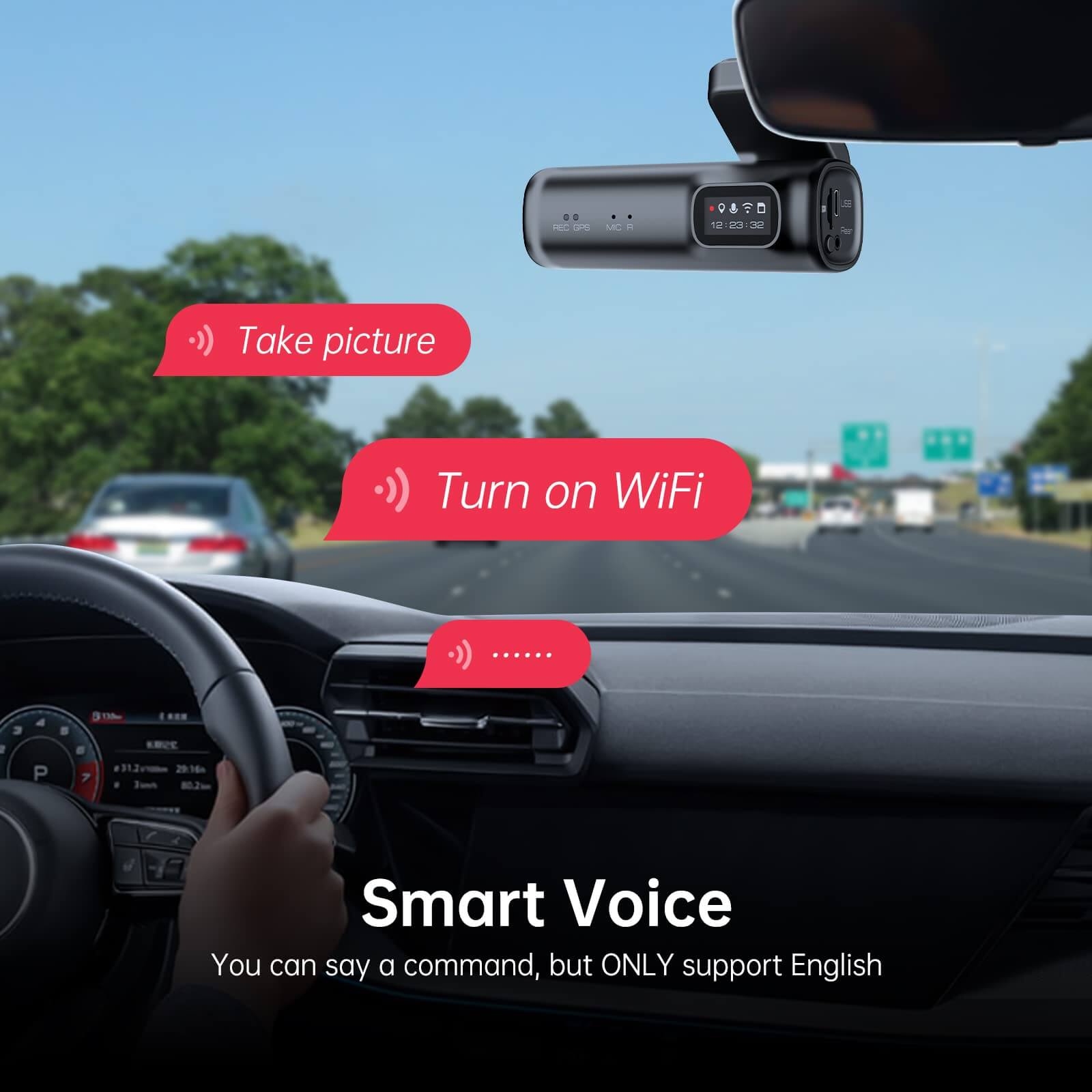 LINGDU D600 2CH Dash Cam 4K with 0.96" Screen Voice Control 24H Parking Mode - AZDOME Official Stores