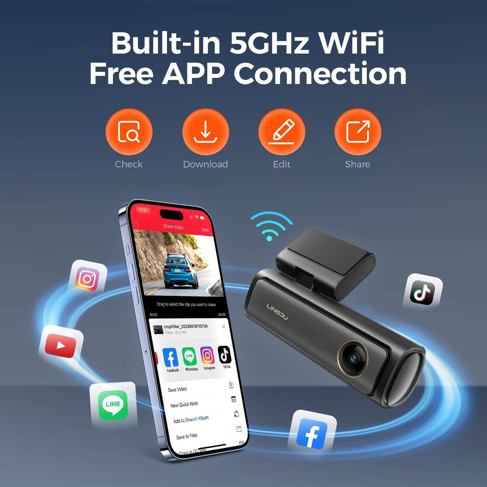 LINGDU AM100 1CH Dash Cam 4K with ADAS Voice Control 24H Parking Mode - AZDOME Official Stores