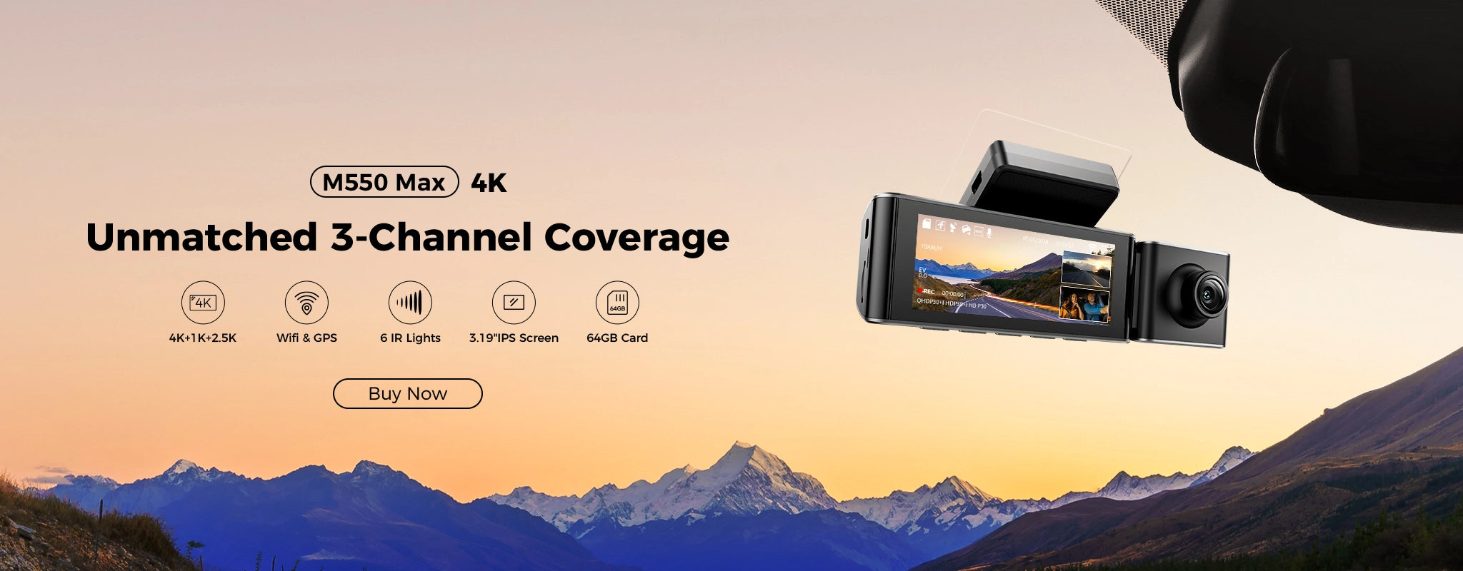 AZDOME M550_Max 4K 3 Channel Dash Cam AUTO