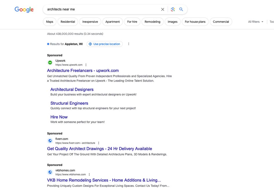 Search Engine Advertising for architects