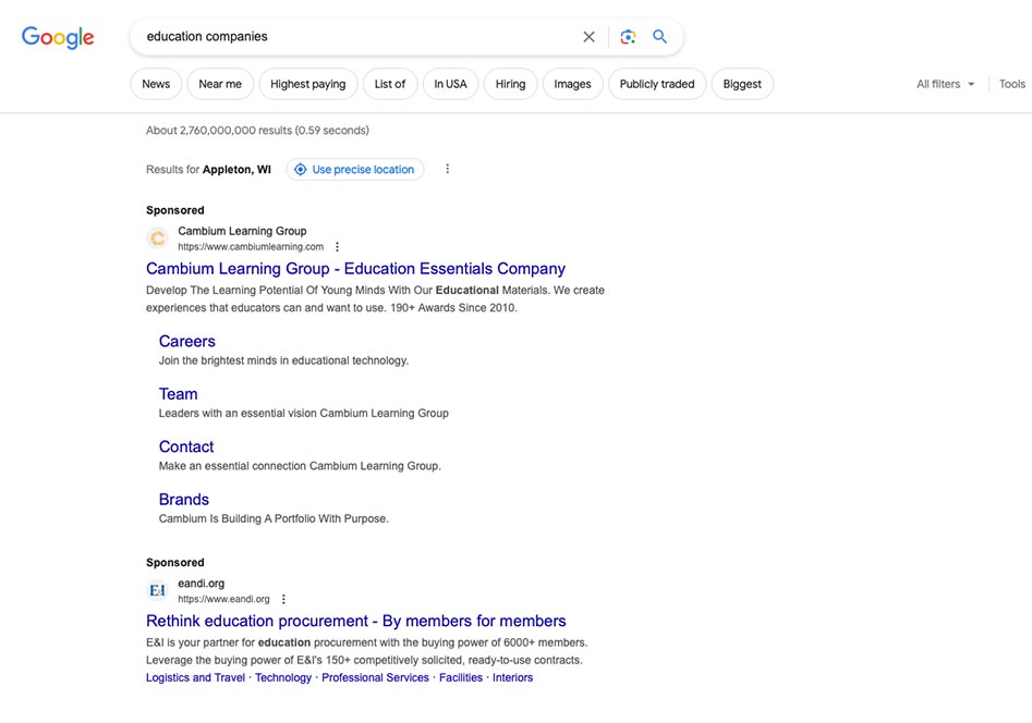 Search Engine Advertising for educators