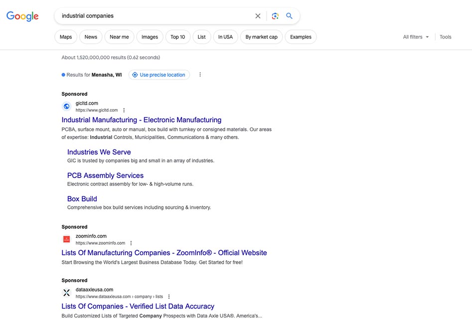 Search Engine Advertising for industrial companies