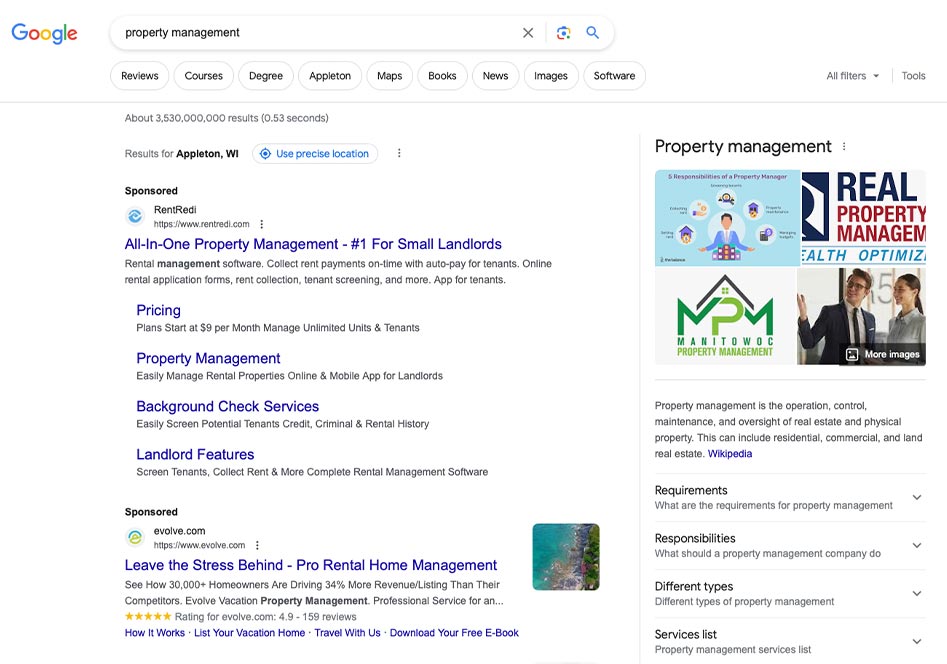 Search Engine Advertising for property managers