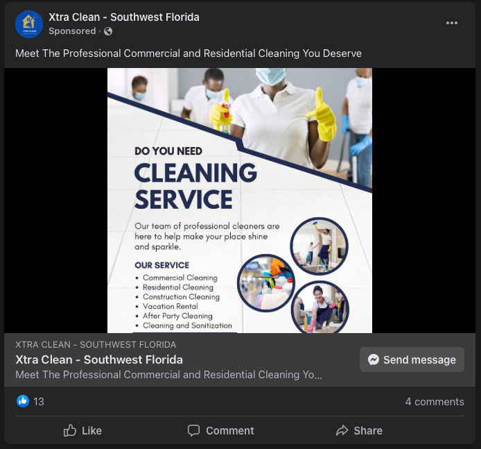 Social Media Marketing for cleaners