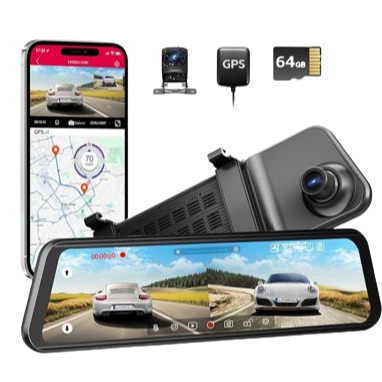 LINGDU LD4K 2CH Mirror Dash Cam 4K with 11.8" Touch Screen Voice Control 24H Parking Mode - AZDOME Official Stores